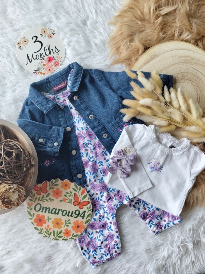 Ensemble complet 4 pièces sergent major fille 3 mois 🎀