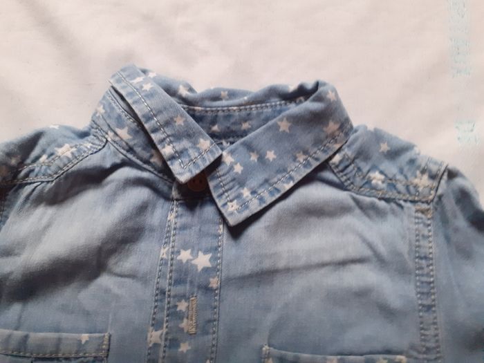 Chemise bleue claire motif étoiles blanches - photo numéro 6
