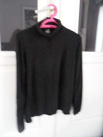 sous pull chiné noir et rose