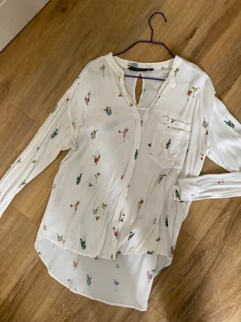 Chemisier Zara motifs cocktails