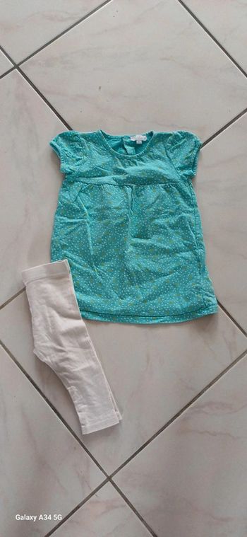 Blouse à pois legging 18 mois