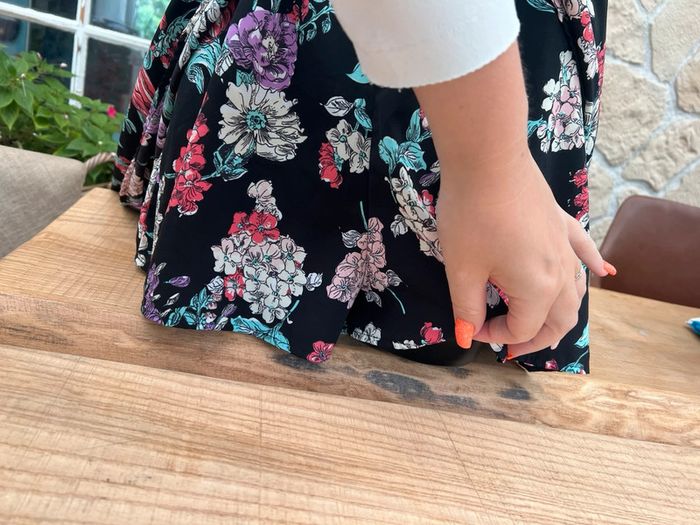 Robe longue amisu new yorker taille S 36 Combishort combinaison short été cape noire à fleurs - photo numéro 5