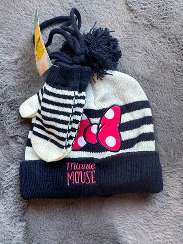 Ensemble Bonnet et Gants Minnie Mouse 6/12 mois - photo numéro 2