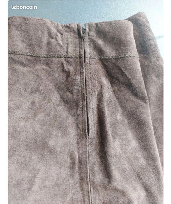 Ensemble jupe/veste cuir marron - photo numéro 4