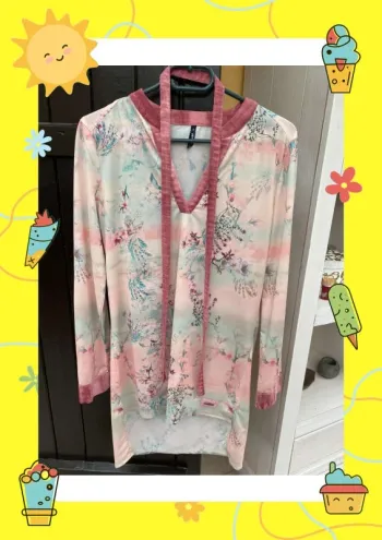 Tunique rose verte smash S robe longue