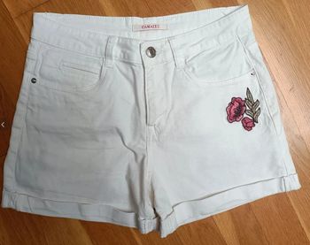 Short blanc Camaïeu brodé taille XS - 34
