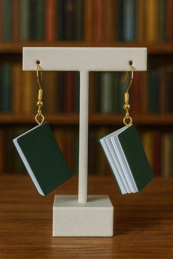 Boucles d’oreilles livres vert