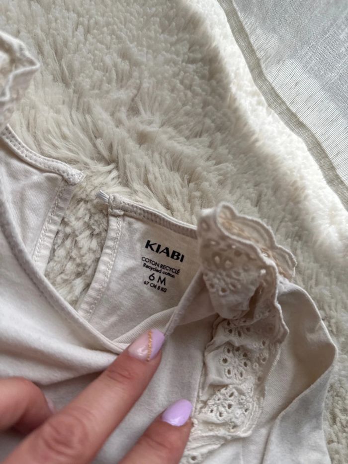 Ensemble pull Kiabi à dentelle et pantalon patte d'éléphant rose zeeman 6 mois - photo numéro 4