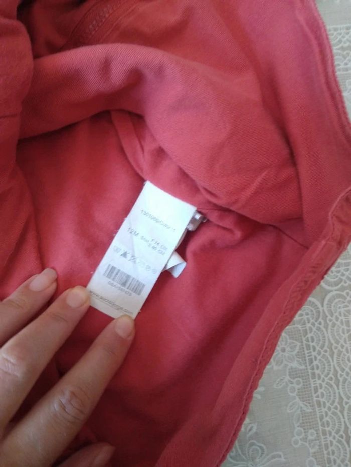 Robe rouge manches marinière 12 mois - photo numéro 6