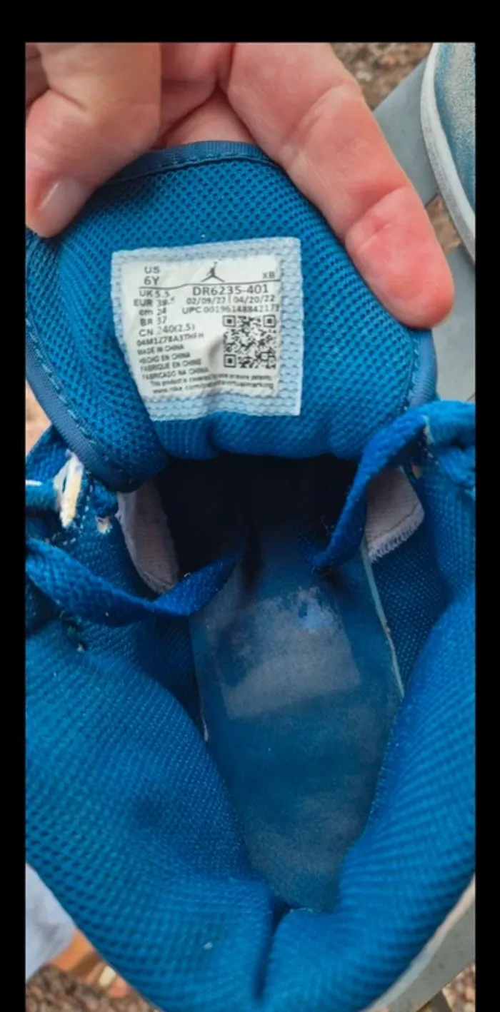 Sneakers montantes 1 Mid French Blue Fire Red Jordan - photo numéro 6