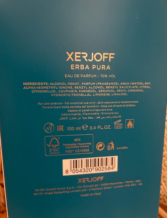 Parfum Xerjoff erba pura - photo numéro 7