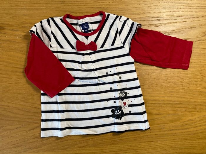 Terre de Marins T-shirt rayé Taille 6 mois - photo numéro 2