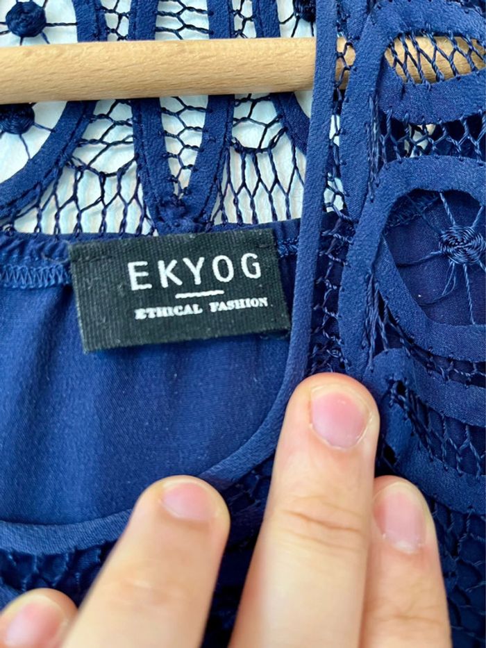 Robe bleue soie Ekyog 40 - photo numéro 2