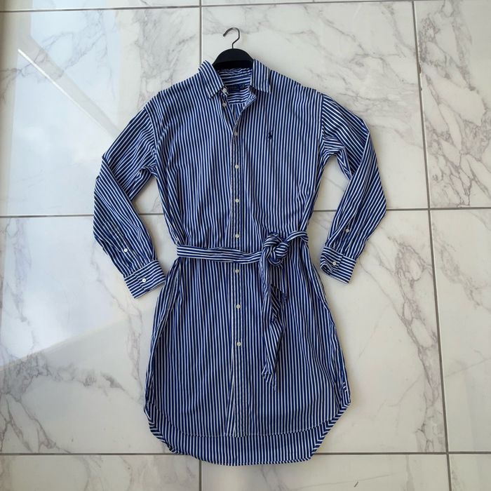Polo Ralph Lauren - Robe chemise rayée à logo - Bleu - photo numéro 3