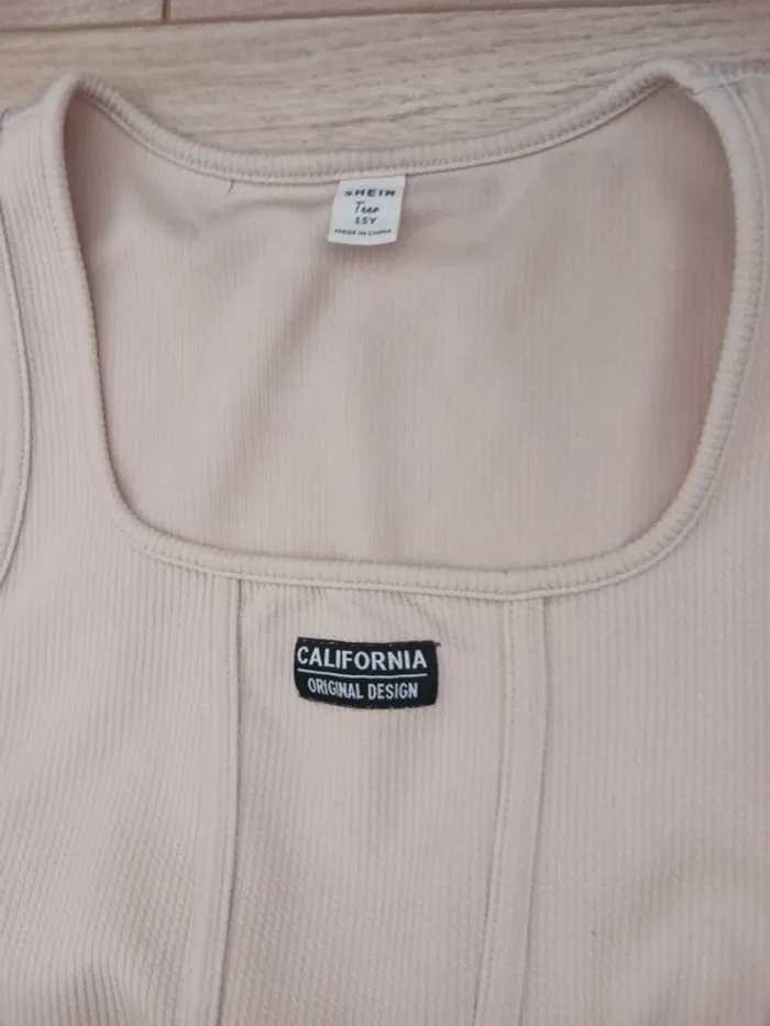 Ensemble fille haut et pantalon fuselé beige 15 ans Shein - photo numéro 3