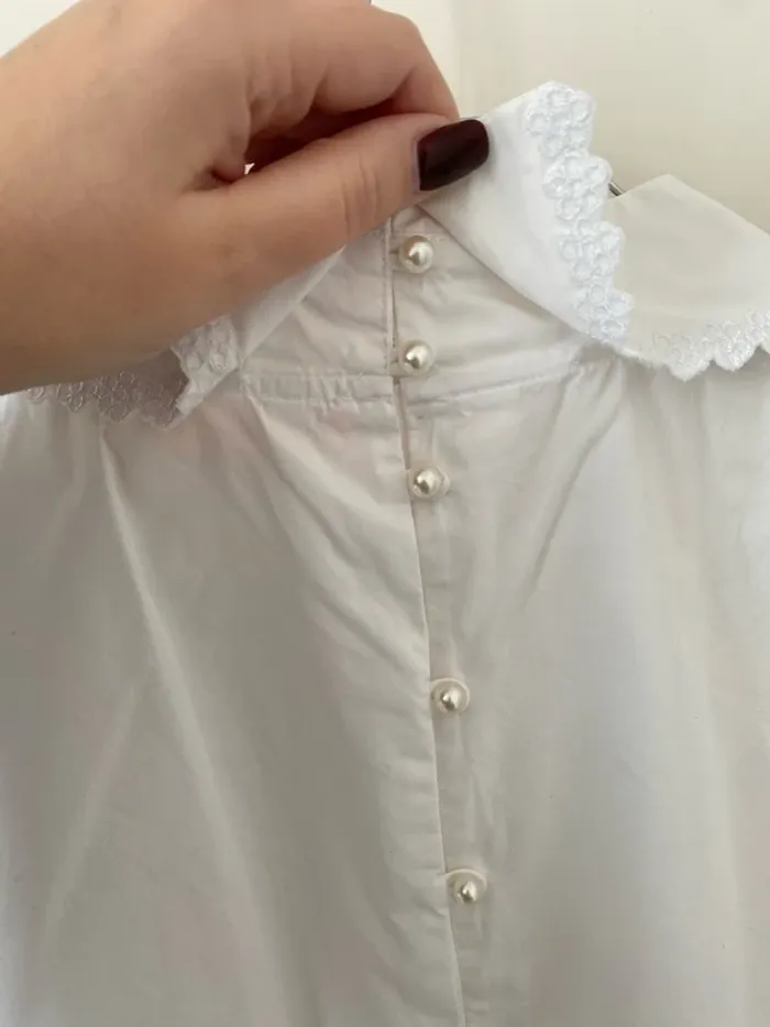 Blouse blanche col Claudine Custommade - photo numéro 11