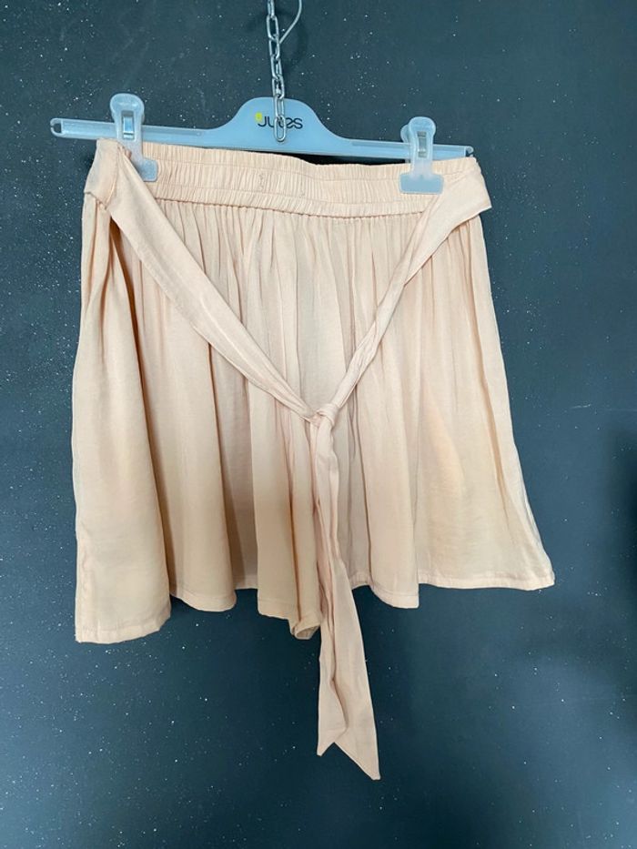 Jupe short abricot ceinture à nouer - photo numéro 8