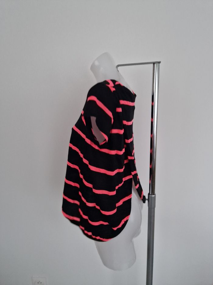 Haut noir à rayure rose dos nu triangle Mim - photo numéro 3