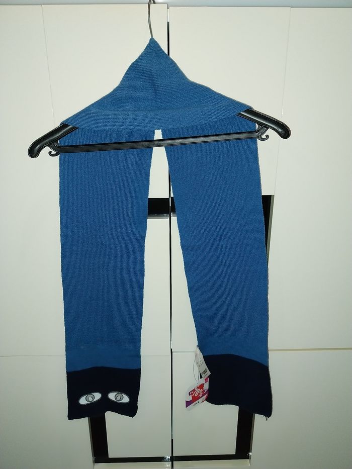Écharpe pommette bleu avec motif - photo numéro 3
