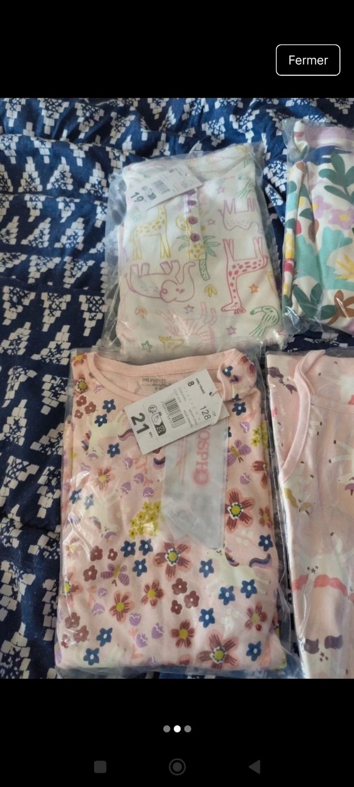 Lot de pyjamas neuf 8 ans fille - photo numéro 2