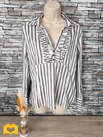 🌹 Superbe chemise blanche liseré argenté et noir 🌹