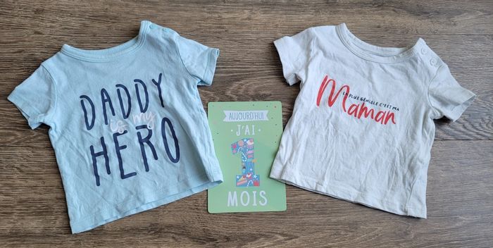 Lot de 2 Tee-shirts 1 mois - photo numéro 2