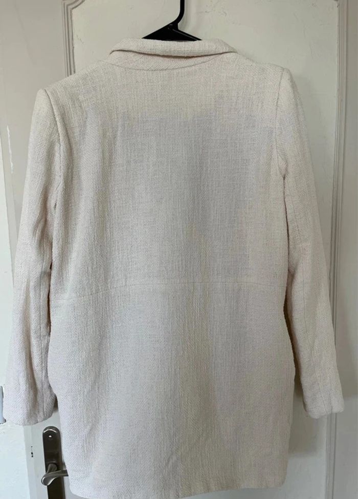 Veste blazer long Grain de malice GDM blanc taille 38 #EmmaLilleM38 - photo numéro 3