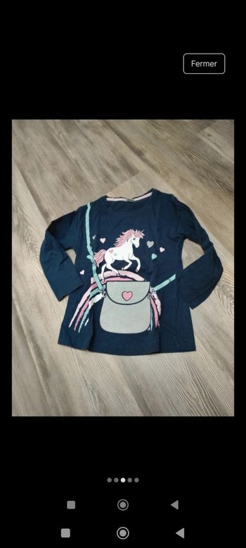 T-shirt manches longues imprimé licorne 6-7 ans