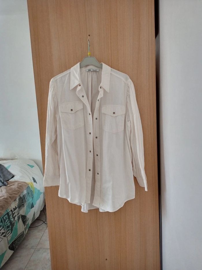 Chemise en jeans Zara S - photo numéro 2