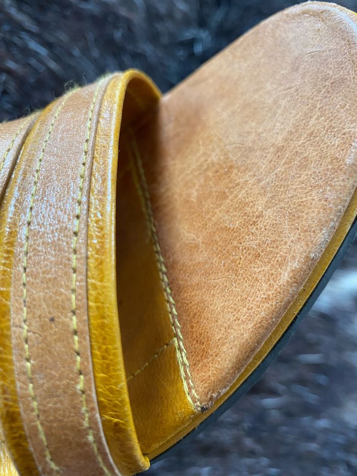 Sandales Mules bicolore talons compensés 38 - photo numéro 8