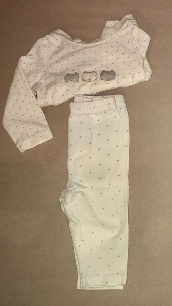 Ensemble blanc à pois argentés
