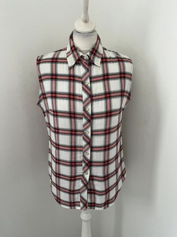Chemisier sans manche à carreaux Maje S