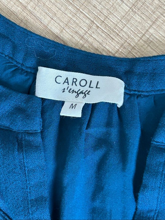 Robe bleue canard à manches longues Caroll taille M TBE - photo numéro 9