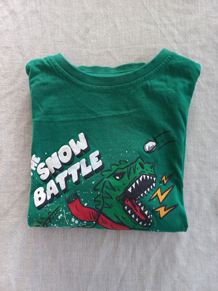 Tee-shirt manches longues Dinosaure Noël garçon 6 ans - photo numéro 8