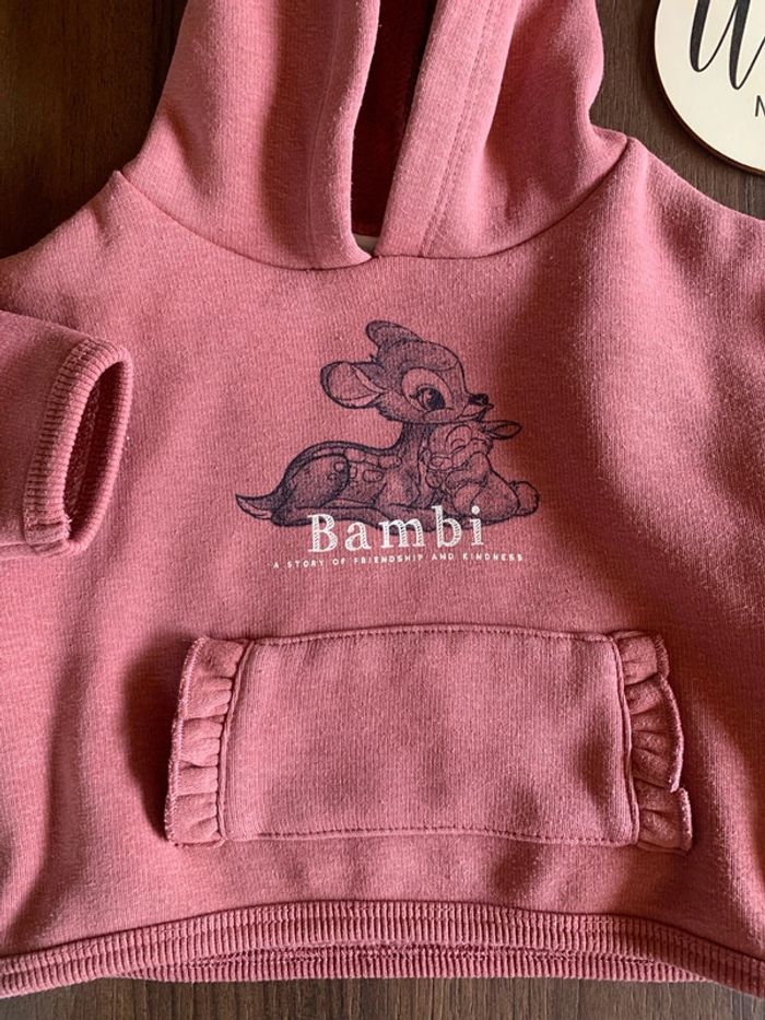 Sweat Bambi capuche 1 mois rose/violet - photo numéro 2