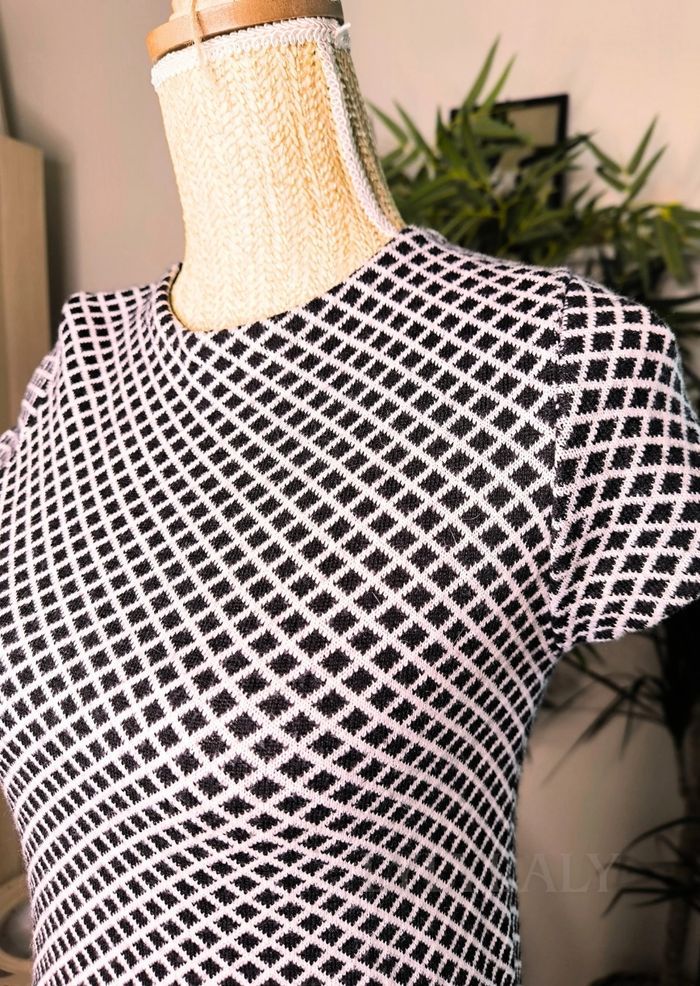Robe Zara Knit motif losanges noir & blanc - photo numéro 2