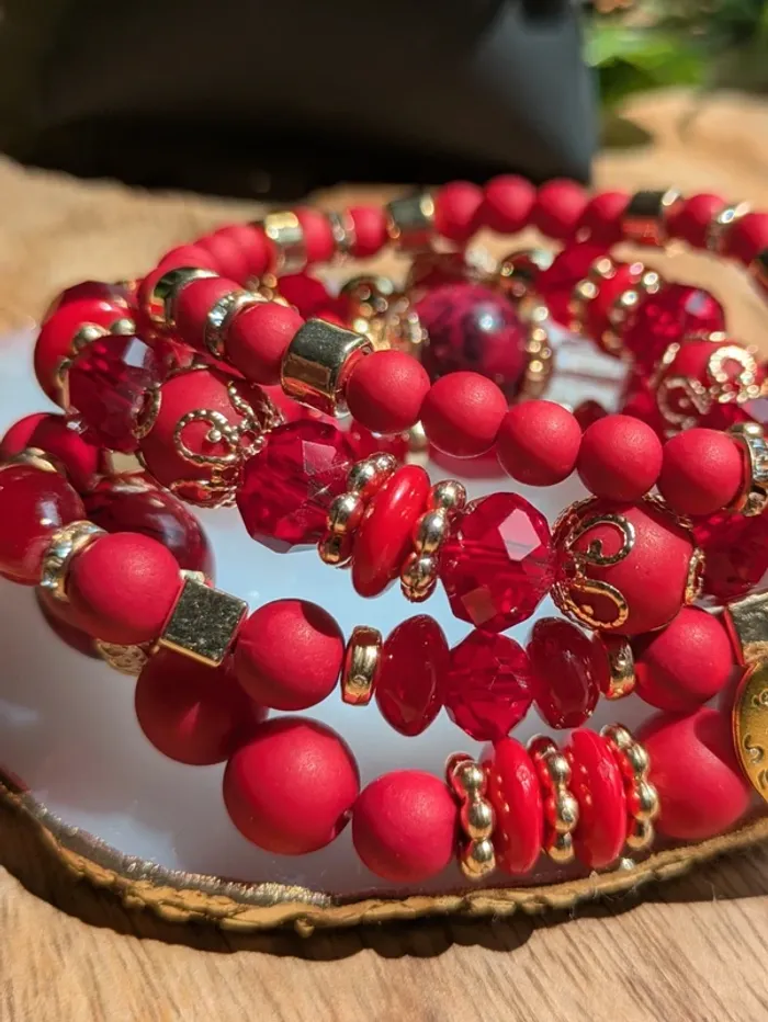Lot de 4 bracelets acrylique tendance - photo numéro 4