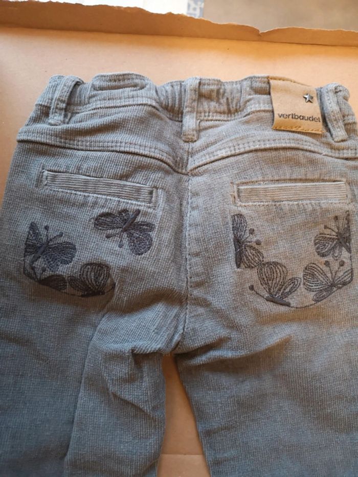 Pantalon velours côtelé gris 2 ans