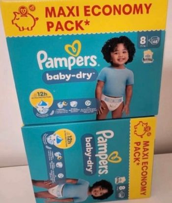 2 cartons Pampers baby dry taille 8