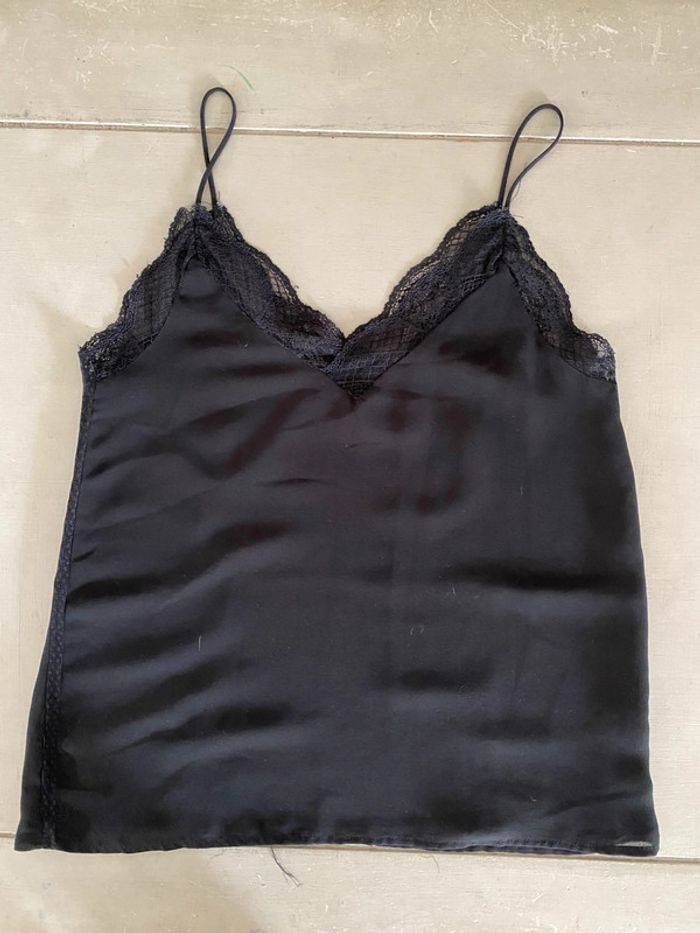 Top caraco Zara noir avec dentelle taille XS - photo numéro 8