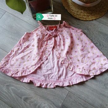 🌸Haut rose fines bretelles et volants Taille 2 ans"DPAM"Neuf 🌸