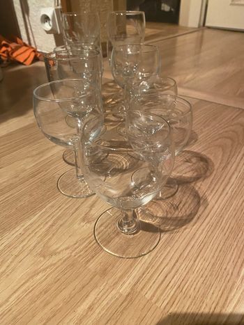 Verres à pied en lot 