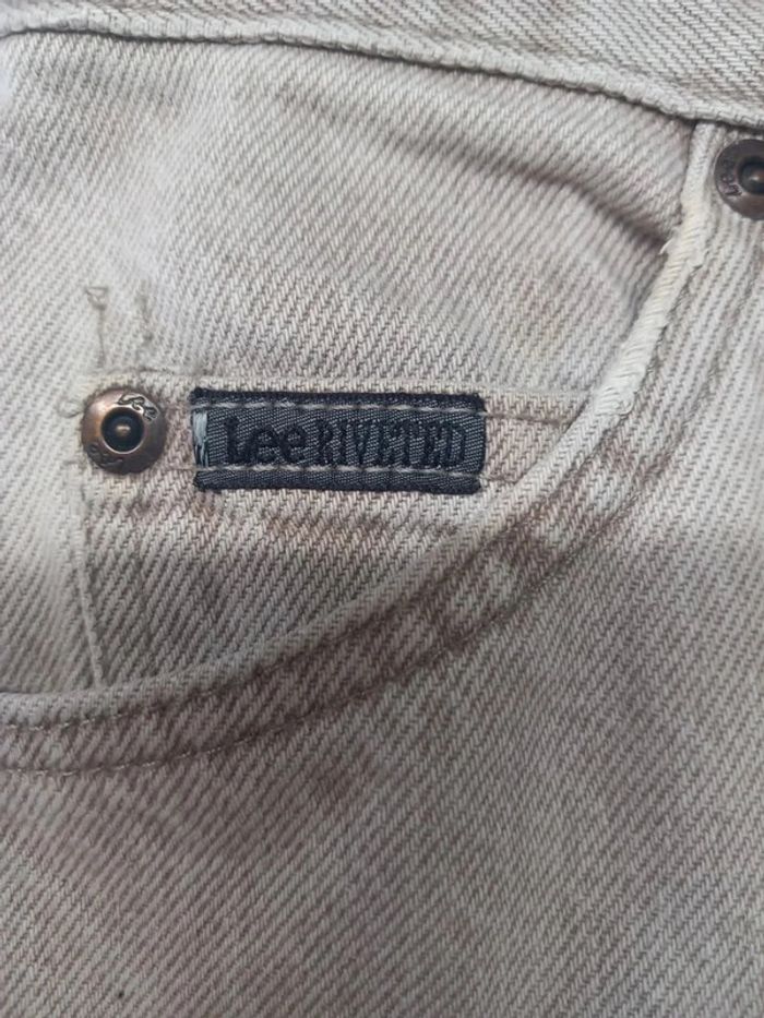 Jeans taille haute Lee vintage Beige en coton - photo numéro 4