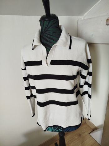 Pull col polo marinière Tissaia M 38