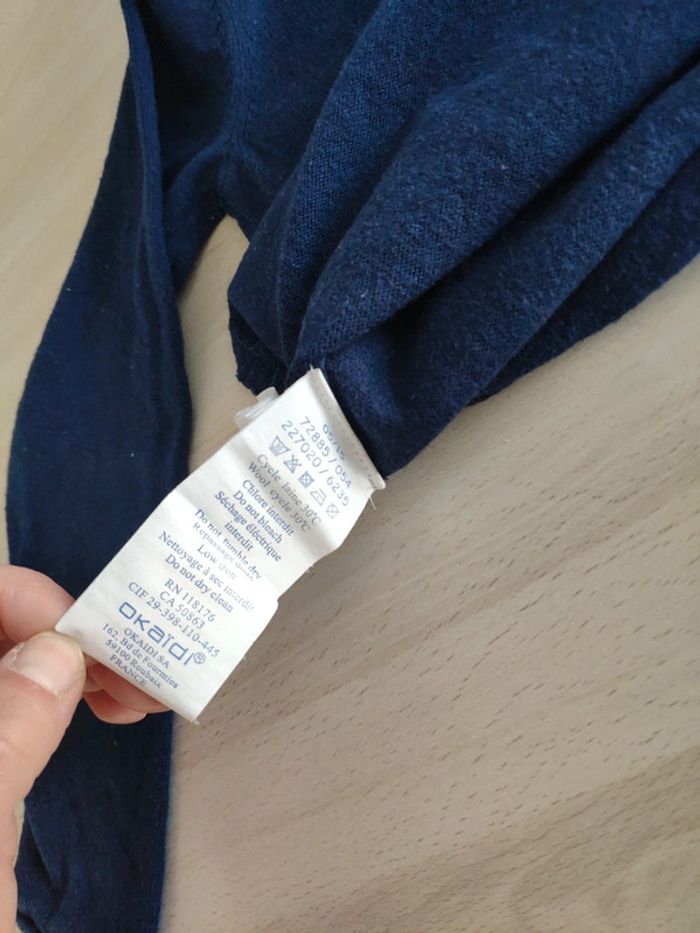 Pull fin bleu marine papillon Okaïdi 4/5 ans - photo numéro 6
