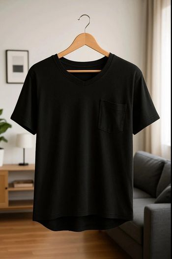 T-shirt noir basique Shein – Taille XXXL – Coupe décontractée et col V