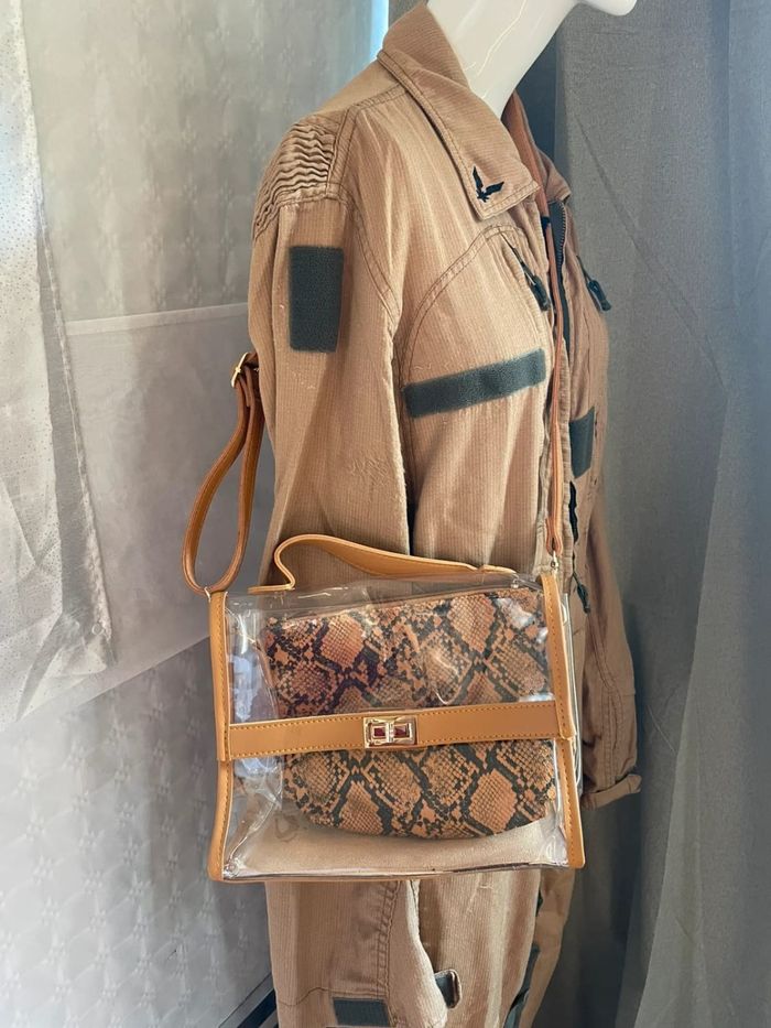 Sac transparent motif python – avec bandoulière amovible - photo numéro 2