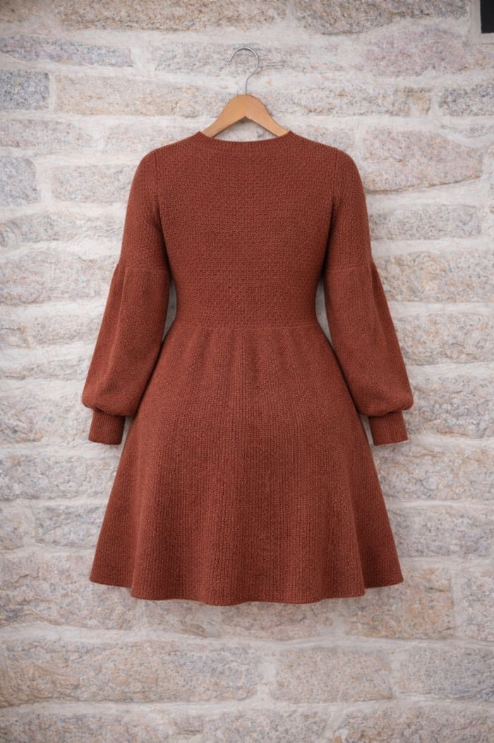 Robe pull en tricot maille texturées couleur cannelle terracotta Femme Taille 54 marque Boohoo 💍 - photo numéro 8