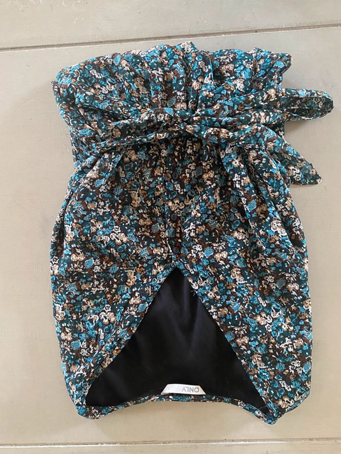 Robe Only liberty à fleurs bleues et marrons taille S - photo numéro 17