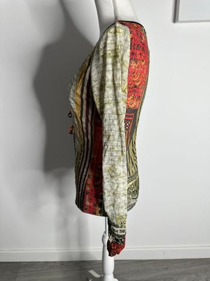 Top en mesh bariolé kaki beige Save the Queen! T40 L - photo numéro 7